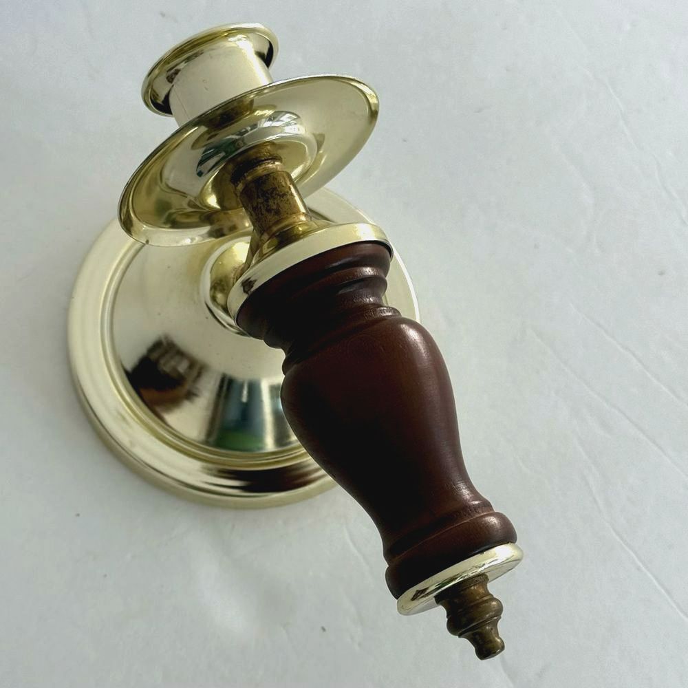 Vtg Cottagecore Home Interiors Homco Candle Sconce Wood Gold Toned Grannycore